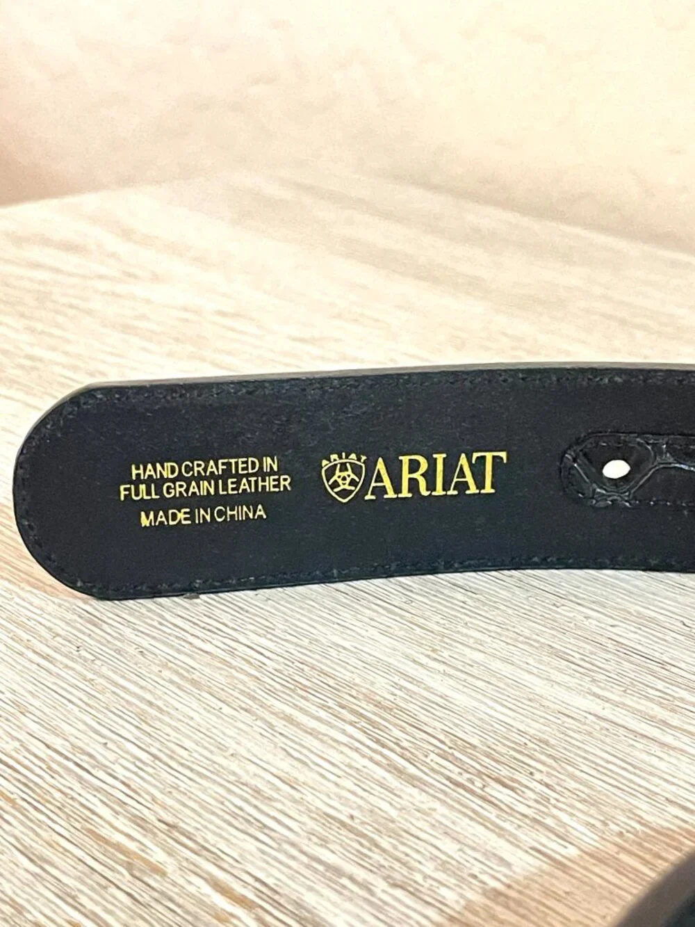 Vintage Ariat Belt Black Leather Zebra Stripe Stud Silver Buckle 2007 Size 38